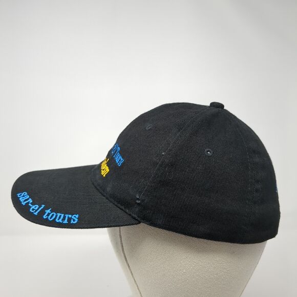 Sar-El Tours Jerusalem Strapback Hat Black One Size Adjustable Embroidered - Picture 3 of 8